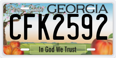 GA license plate CFK2592