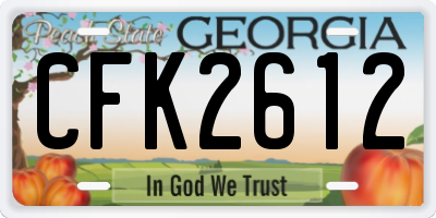 GA license plate CFK2612