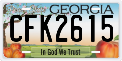 GA license plate CFK2615