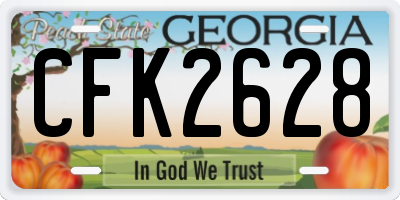 GA license plate CFK2628