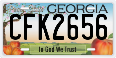 GA license plate CFK2656