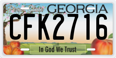 GA license plate CFK2716