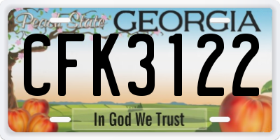 GA license plate CFK3122