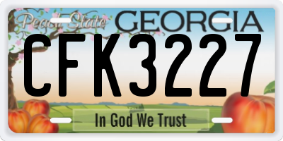 GA license plate CFK3227