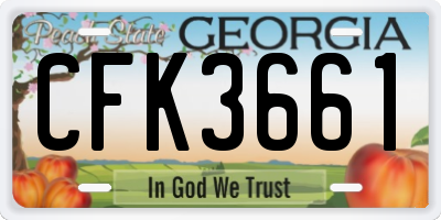 GA license plate CFK3661