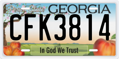 GA license plate CFK3814