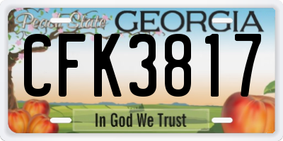 GA license plate CFK3817