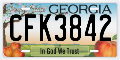 GA license plate CFK3842