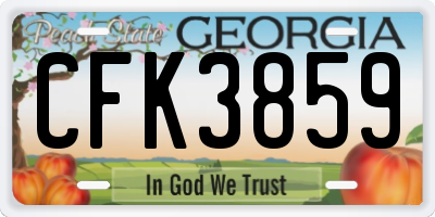GA license plate CFK3859