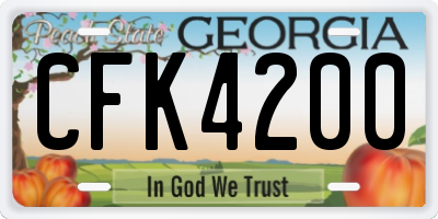 GA license plate CFK4200