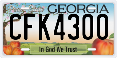 GA license plate CFK4300