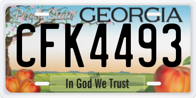 GA license plate CFK4493