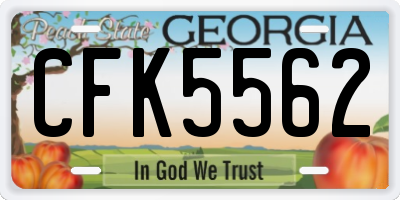GA license plate CFK5562