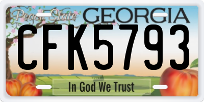 GA license plate CFK5793