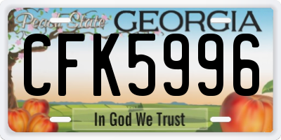 GA license plate CFK5996