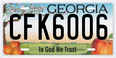 GA license plate CFK6006
