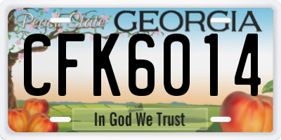 GA license plate CFK6014