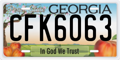 GA license plate CFK6063