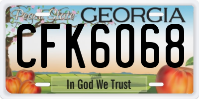 GA license plate CFK6068