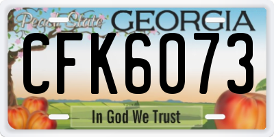 GA license plate CFK6073