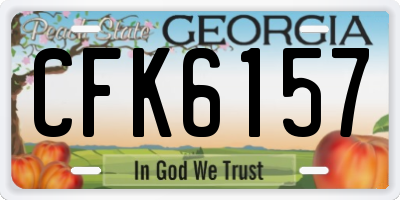 GA license plate CFK6157