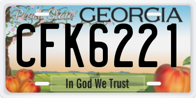 GA license plate CFK6221