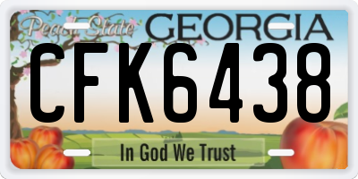 GA license plate CFK6438