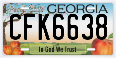 GA license plate CFK6638
