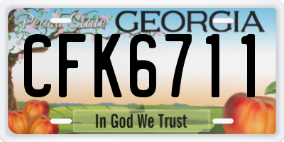 GA license plate CFK6711