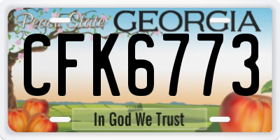 GA license plate CFK6773