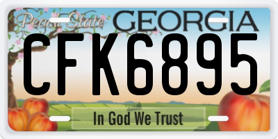 GA license plate CFK6895