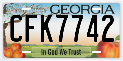 GA license plate CFK7742
