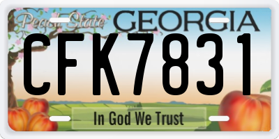 GA license plate CFK7831