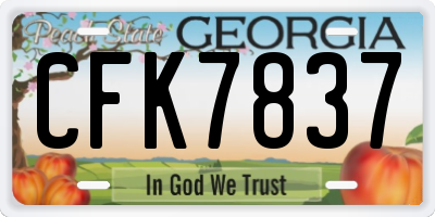 GA license plate CFK7837