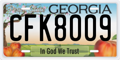 GA license plate CFK8009