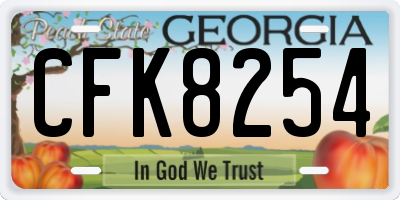 GA license plate CFK8254