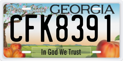 GA license plate CFK8391