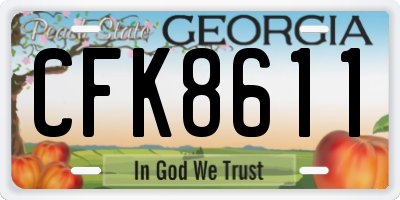 GA license plate CFK8611