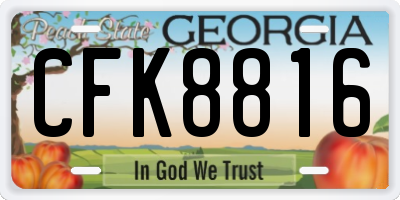 GA license plate CFK8816
