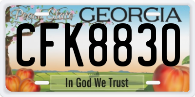 GA license plate CFK8830