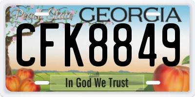 GA license plate CFK8849