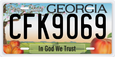 GA license plate CFK9069