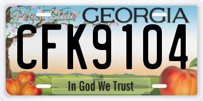 GA license plate CFK9104