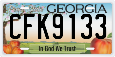 GA license plate CFK9133