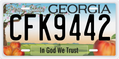 GA license plate CFK9442