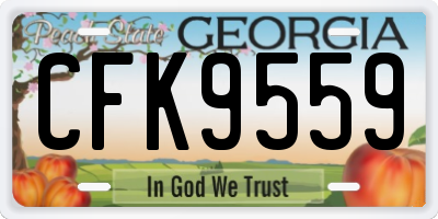 GA license plate CFK9559
