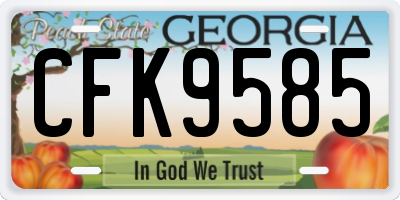 GA license plate CFK9585