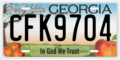 GA license plate CFK9704