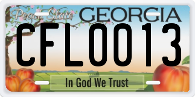 GA license plate CFL0013