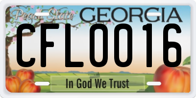 GA license plate CFL0016